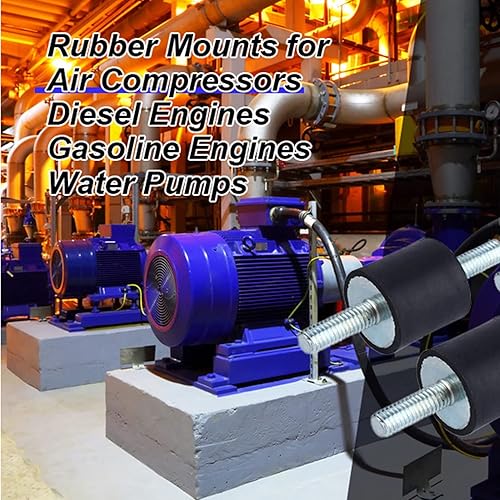 Miniatura 2 de Soportes aisladores de goma M6, paquete de 4 amortiguadores de bomba de compresor de aire M6, aislador antivibración, soportes de bobinas de goma,