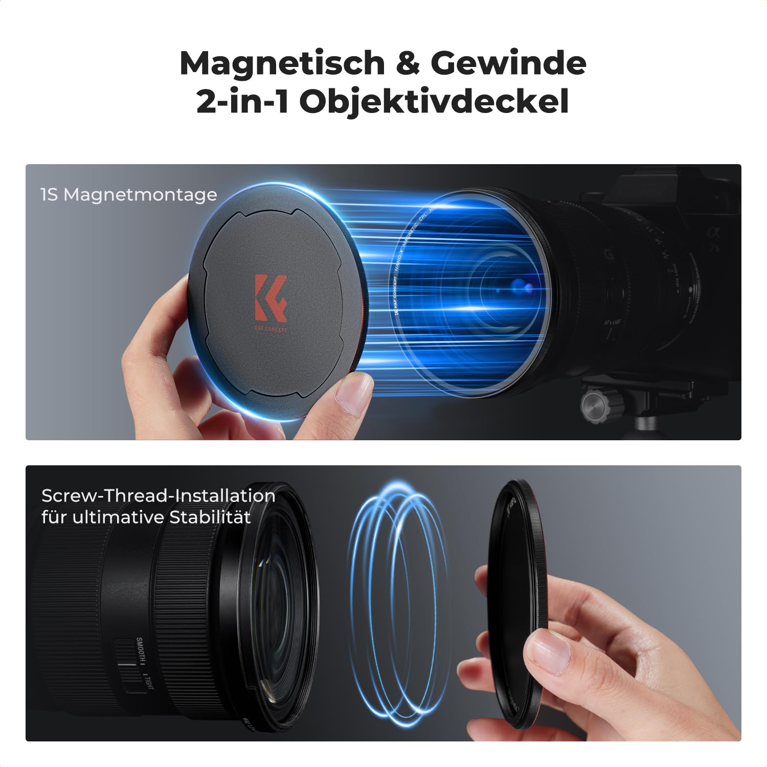 K&F CONCEPT Magnetischer CPL Filter 82mm Zirkular Polfilter Magnetischer Polarisationsfilter HD Optisches Glas mit Multi-Nano-Beschichtung (Nano-Xcel)