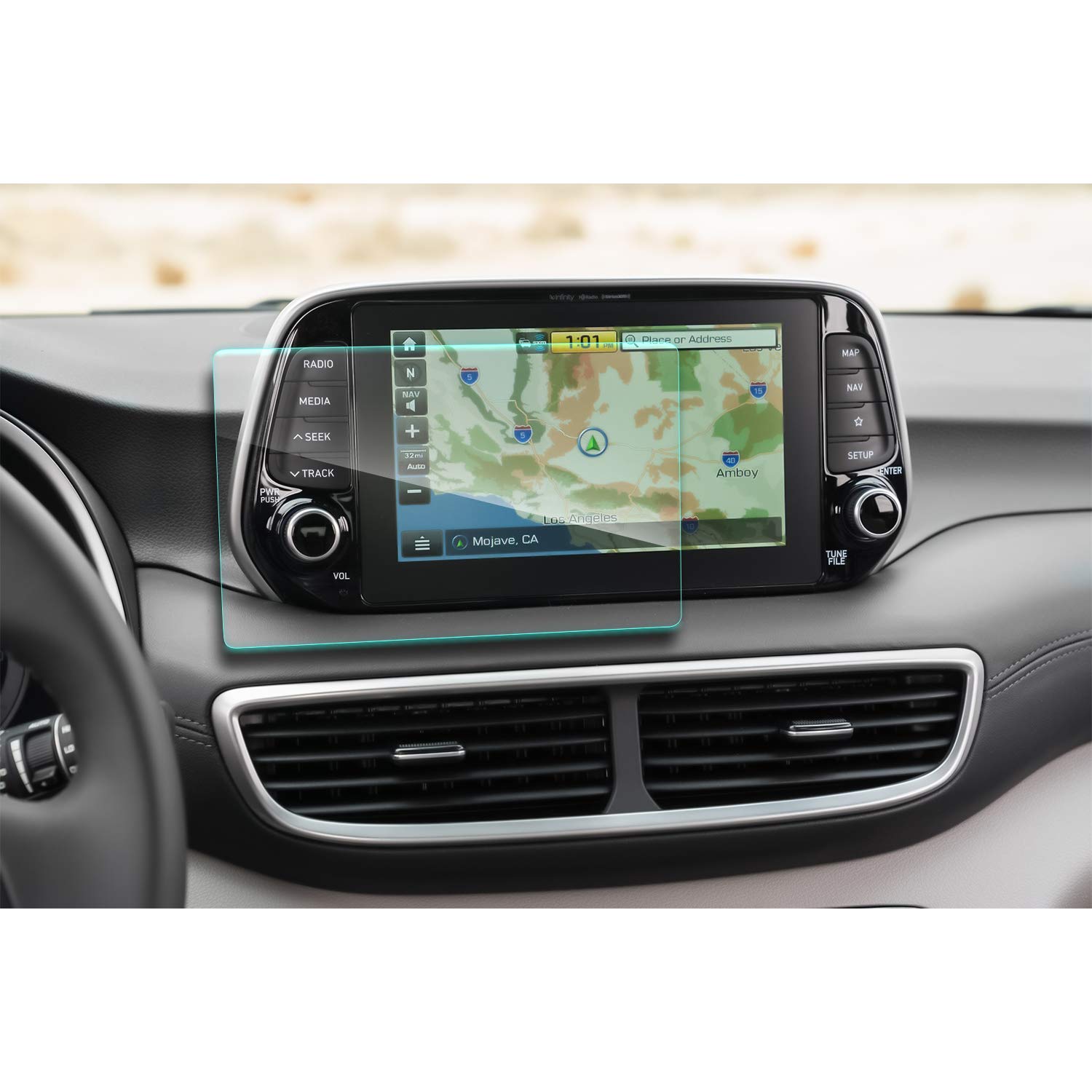 YEEPIN Navigation Tempered Glass Screen Protector for 2019 Hyundai Tucson - 9H Hardness (8 Inches)