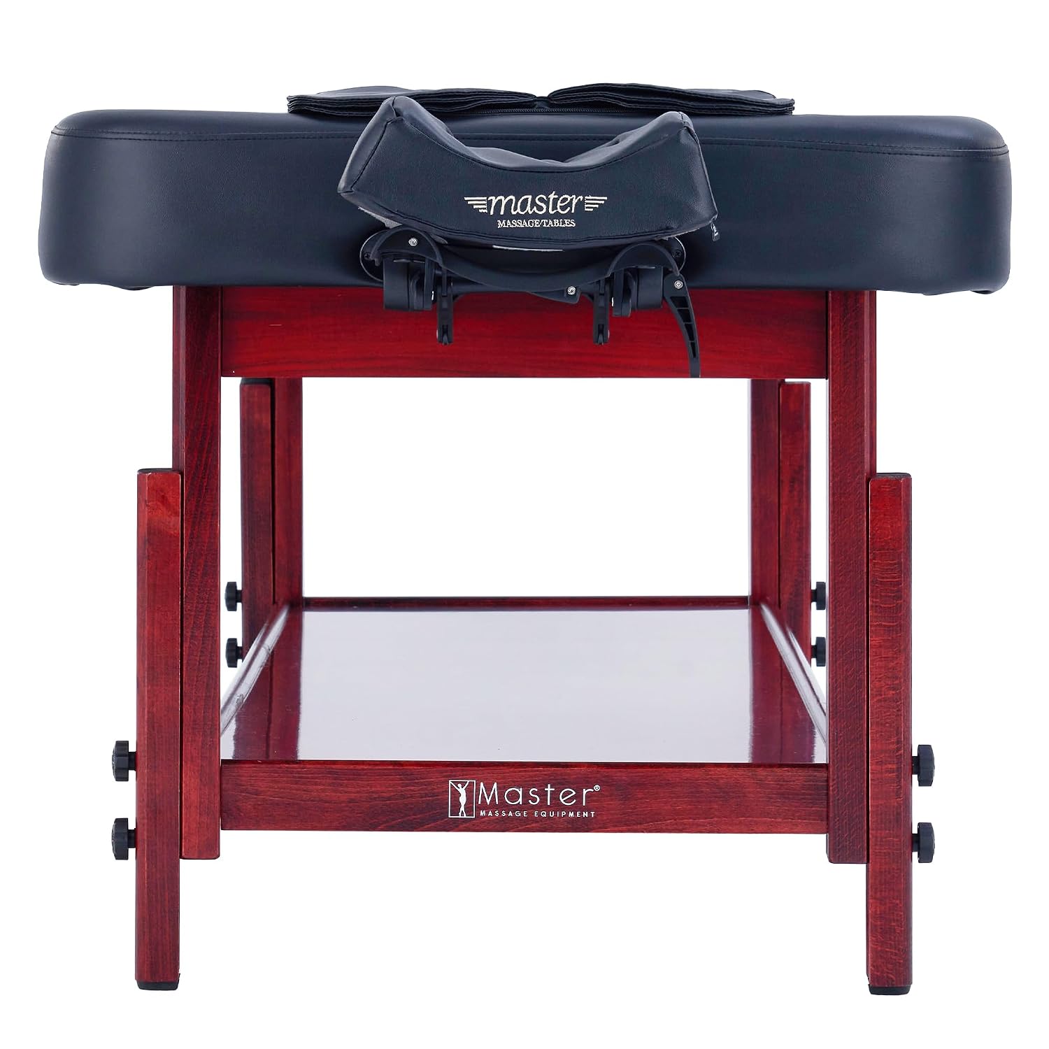 Master Massage 30”AirMaster-II with Airwave Full Body Stretching Portable Massage Table with Airbags 3D Lumbar Traction for Professional & Home Use Chiropractic Table (Black with Mahogany color frame)