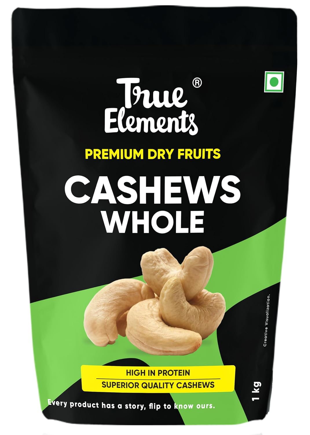 True Elements Cashews 1kg - Whole Cashew Nuts | Premium Kaju | Dry Fruits rich in Protein | Rich in Fibre | Healthy Snacks...