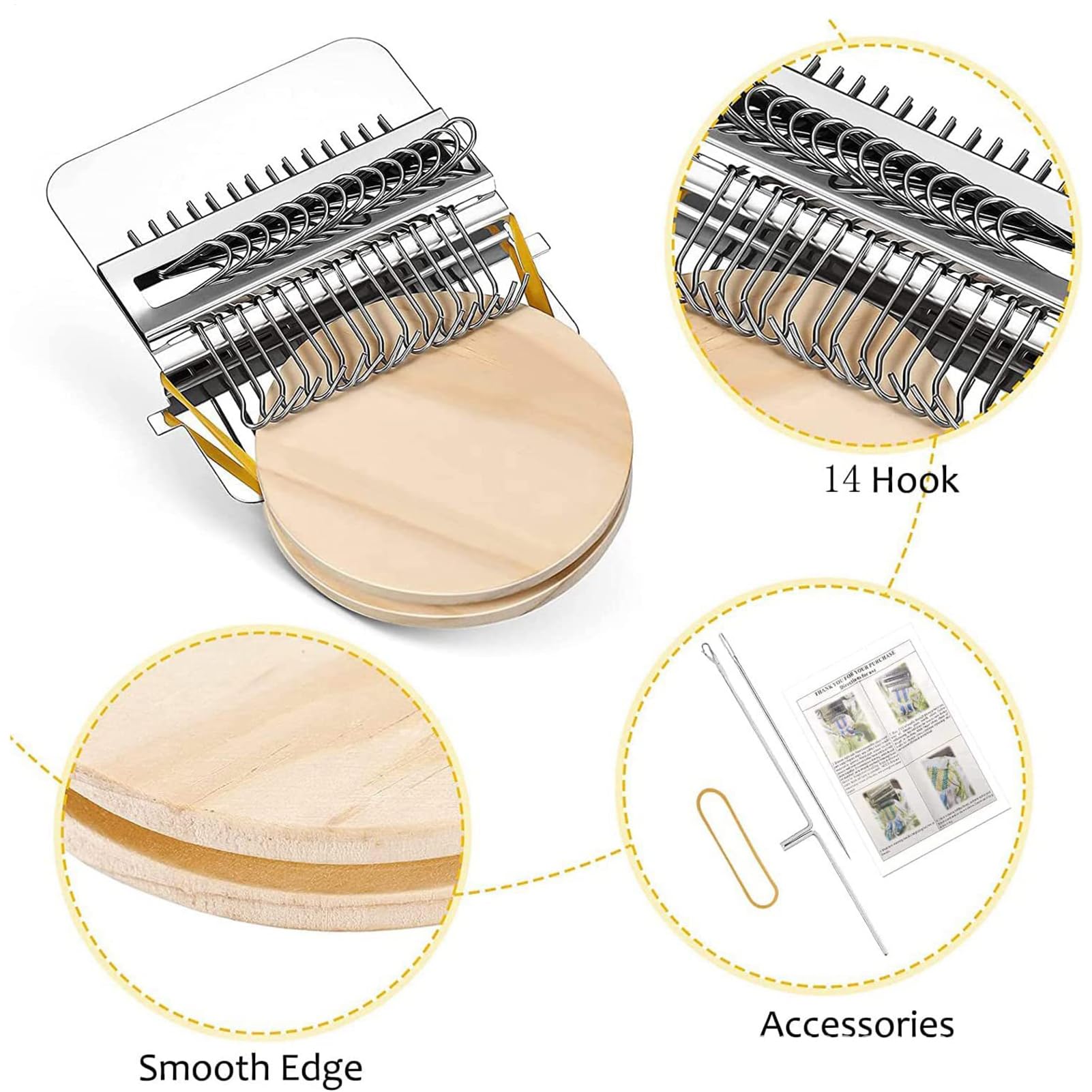Kit de parches de punto PatchMaker 2.0, telar de zurcir portátil para principiantes, herramienta de tejido de patchworks para reparación de costura rápida en calcetines, ropa y jeans, ganchos 10/21/28