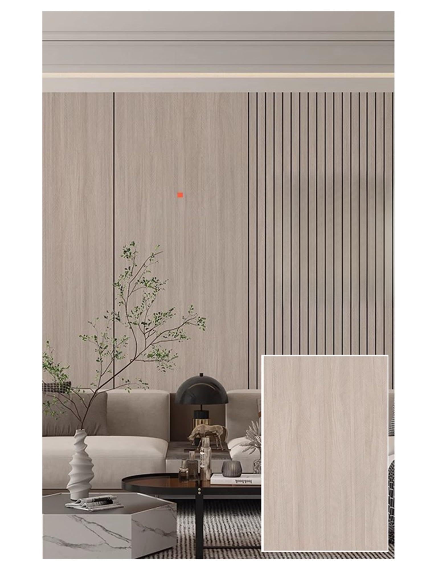 Papier peint insonorisant grain de bois pour salon et chambre parentale