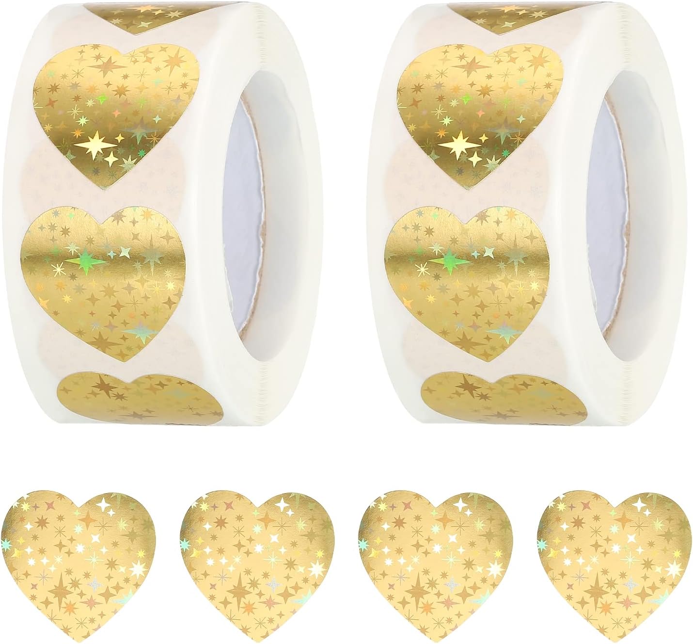 MECCANIXITY 1000 Pcs Heart Shaped Sticker 1 Inch Self