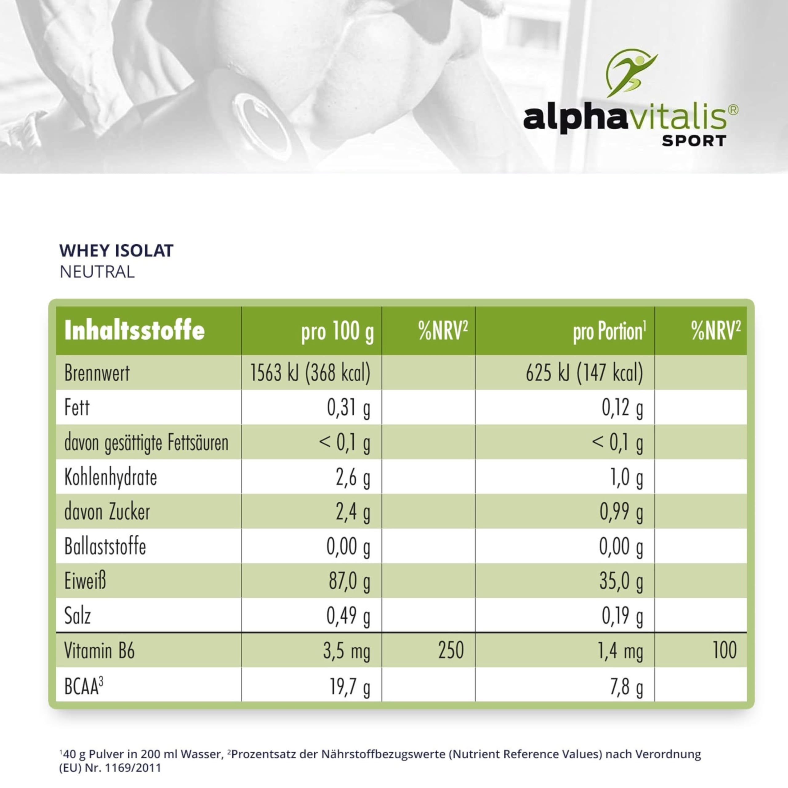 Whey Protein Neutral ohne Süßstoff - 1 Kg Protein Pulver geschmacksneutral | 100% hochwertiges WPI Eiweißpulver für Proteinshakes – ideal für Muskelaufbau, Fitness und eine proteinreiche Ernährung