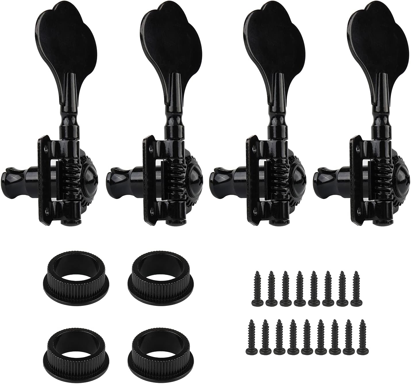 4R Bass Guitar Tuning Pegs Bass Vintage Opened Machine Heads Black