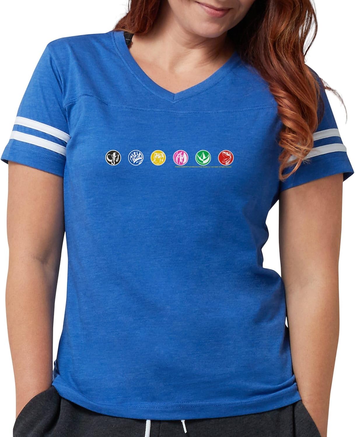 CafePress Power Rangers Dino Zord E Women's Football T Shirt Women's Football T-Shirt