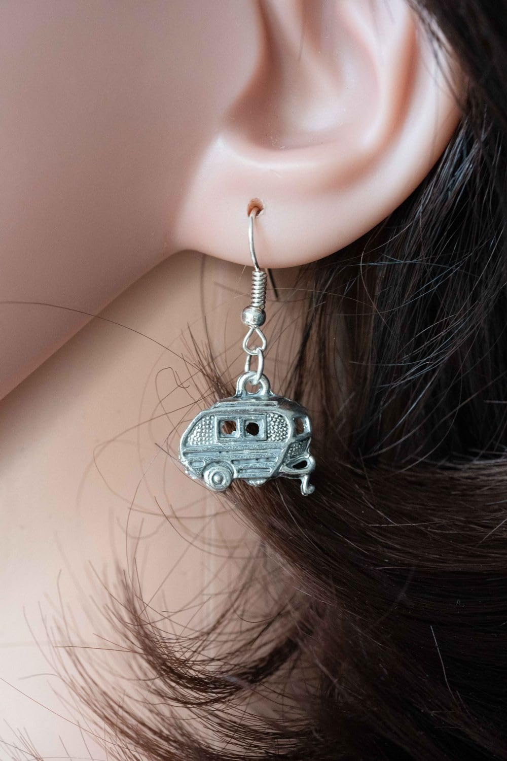 Miniblings Caravan Earrings Motorhome Vehicle Tents Camper Camping Silver - Handmade Fashion Jewelry - Silver Plated