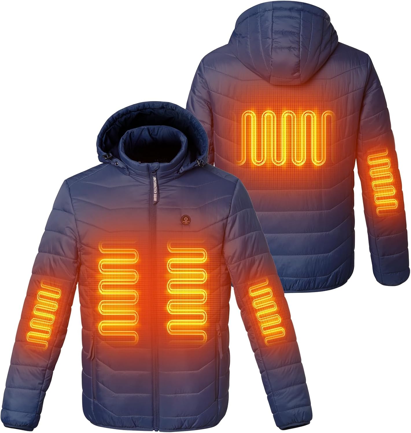Heated Jacket, ANTARCTICA Lightweight Heating Jackets with 5V/3A Power Bank, 5 Areas Heating Winter Coat for Men and Women