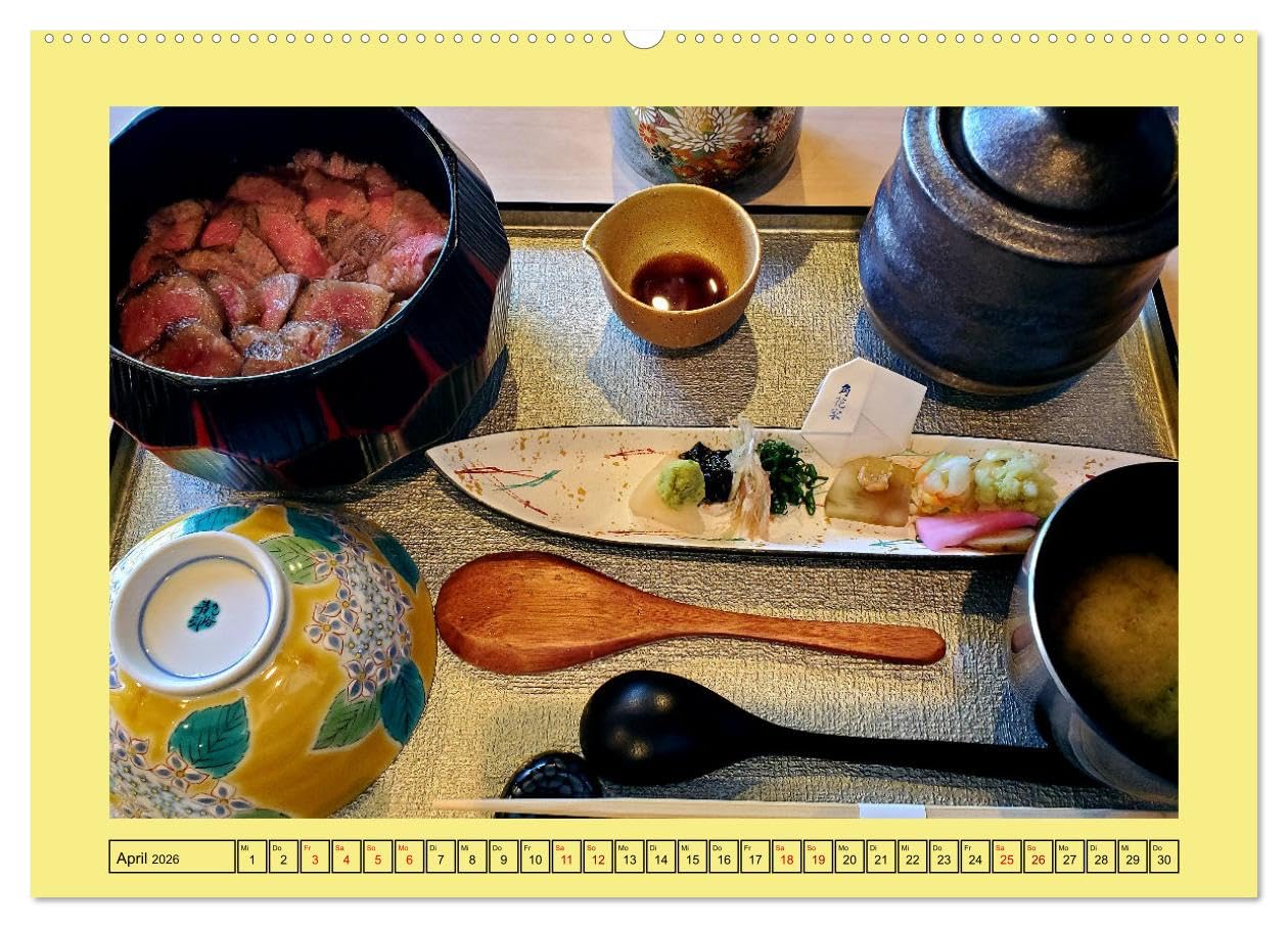 Die Japanische Küche - Eine kulinarische Reise durch Japan (hochwertiger Premium Wandkalender 2026 DIN A2 quer), Kunstdruck in Hochglanz: Die ... Gewürze ergänzt wird. (CALVENDO Lifestyle)