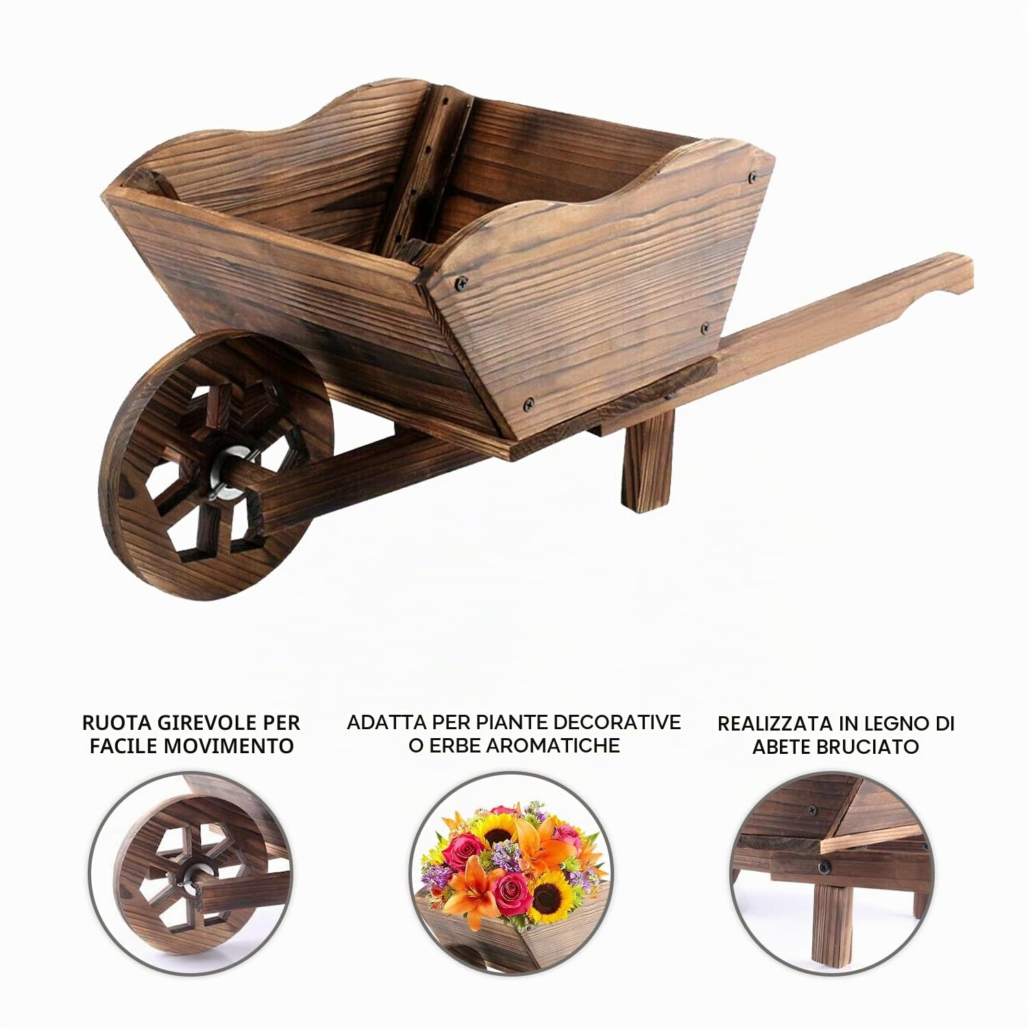 Rustic Garden Supplies - Carriola ornamentale, per piante, BAR5/B