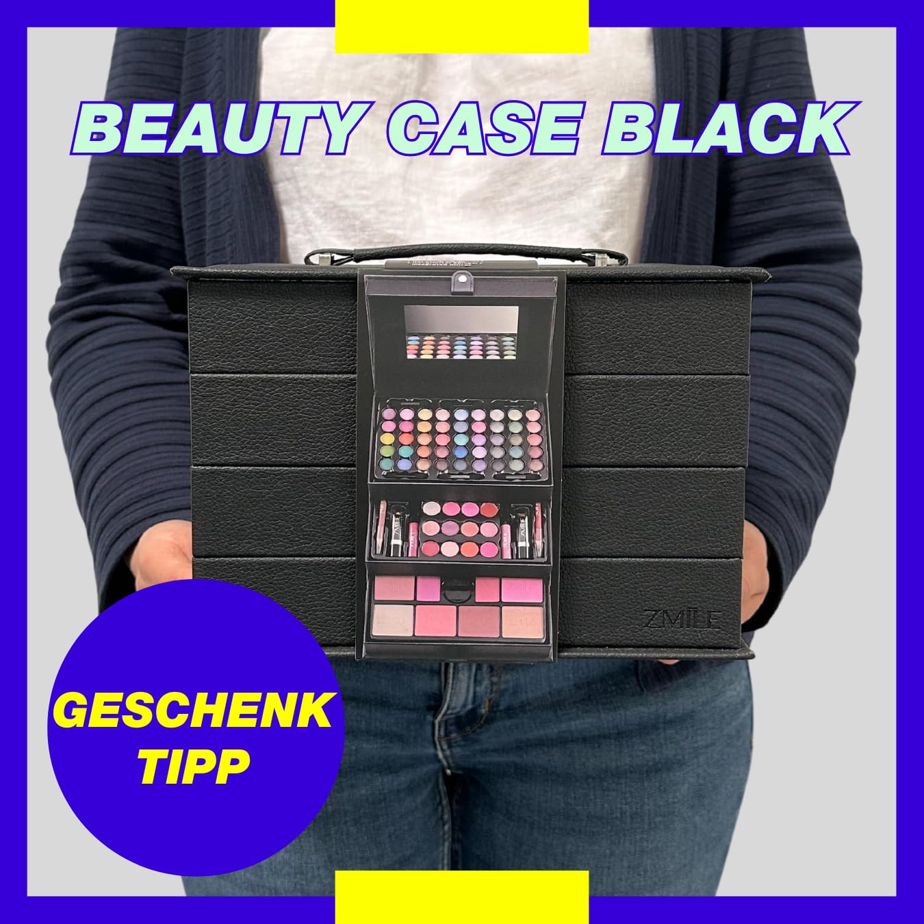ZMILE Cosmetics - Maletín de maquillaje, Beauty Case Black, Cosméticos veganos