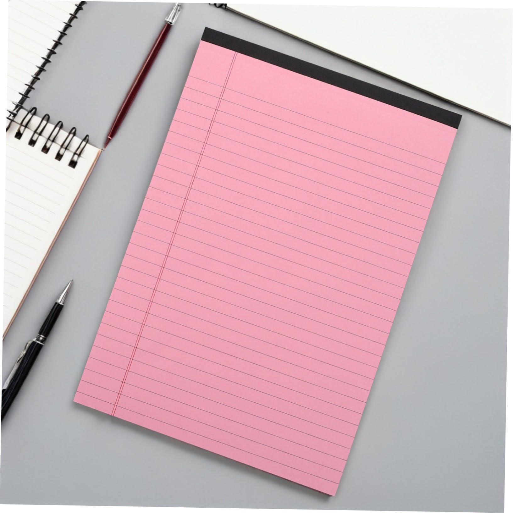 4 Pièces Lot de Carnets Roses à Lignes Horizontales Blocs-notes Déchirables Rechargeables pour Bureau École et Prise de Notes Organisée