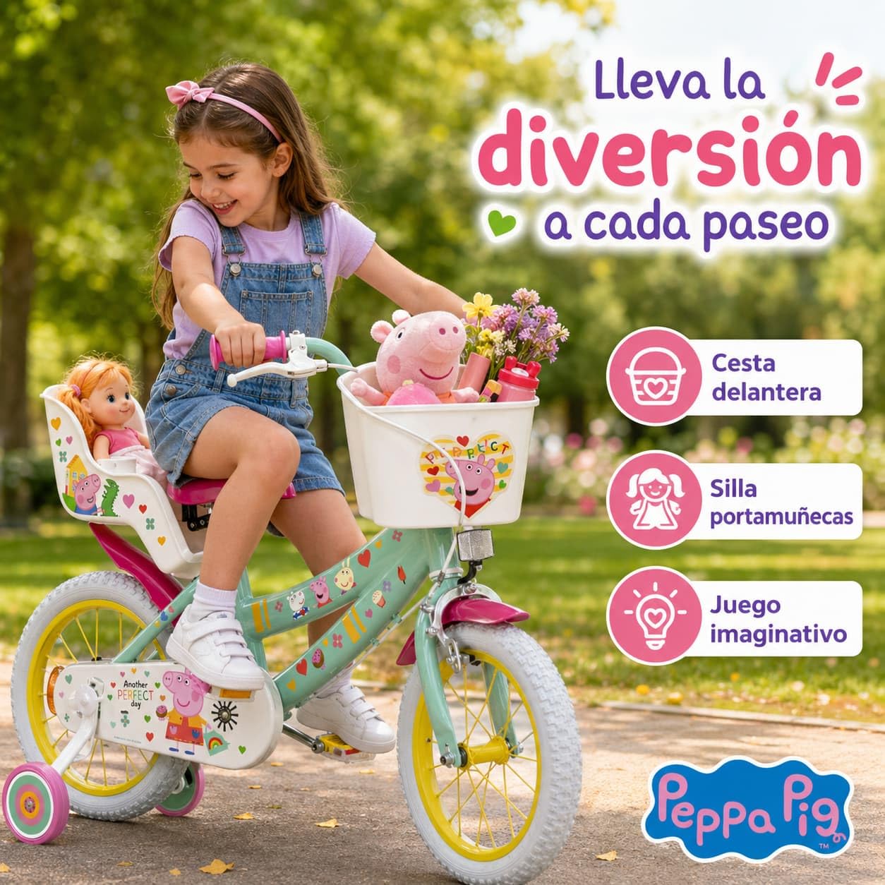 Bicicleta 14" Peppa Pig 4/6 años