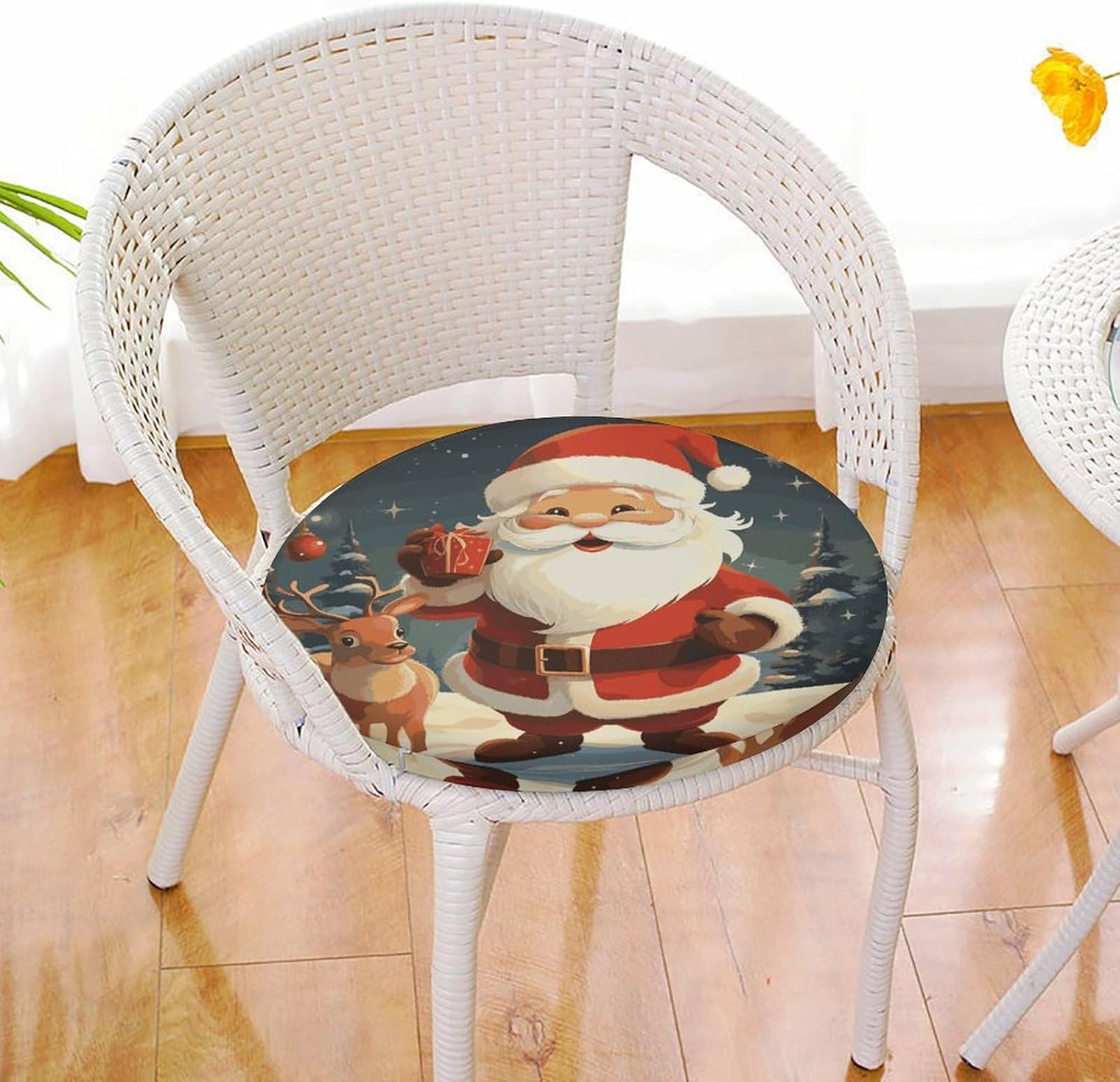Chair Seat Covers Round Chair Covers Washable Seat Slipcovers Cushion Cover Removable Cushion Slipcover for Dining Chairs Chair Protectors Cover for Home Kitchen
