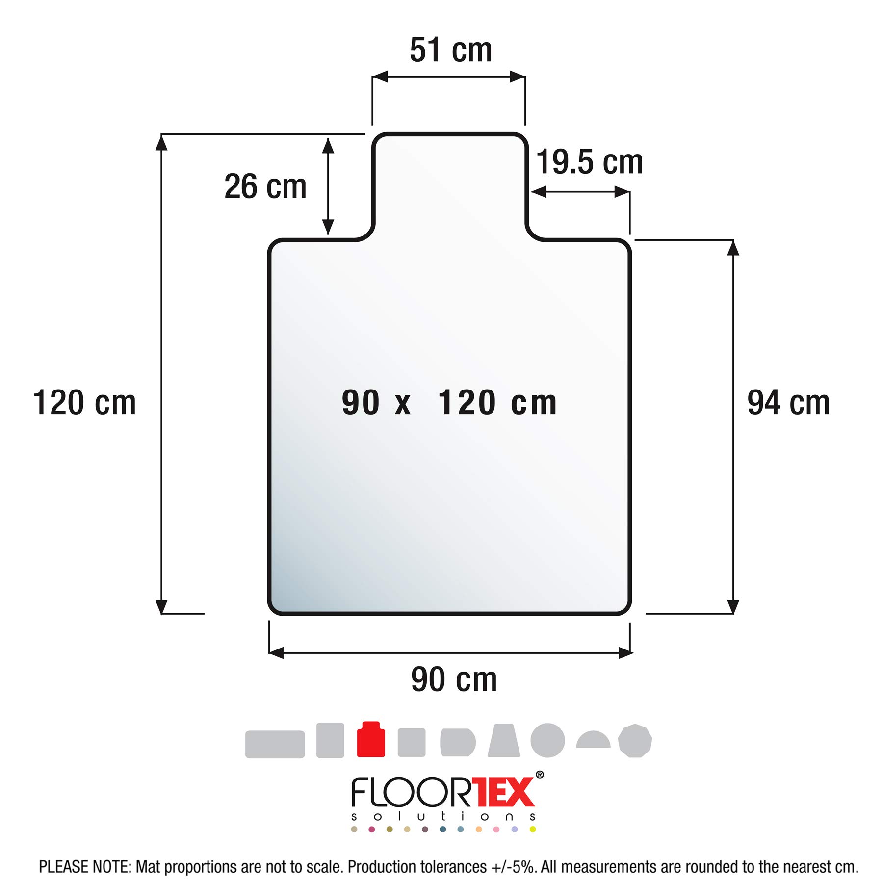 Computex Floortex Anti-Statique PVC Tapis de Chaise rectangulaire pour sols durs, 120 cm x150 cm, Clair, (Fc3215232ev), Transparent, 120cm x 90cm