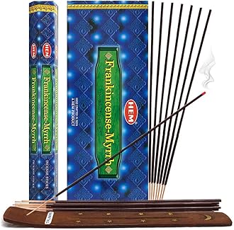 Frankincense and Myrrh Incense Sticks and Incense Stick Holder Bundle Insence Insense Hem Incense Sticks…