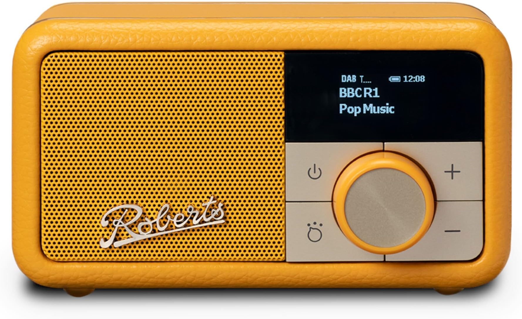 Roberts Radio Revival Petite DAB Radio with Bluetooth Connectivity - Portable & Stylish Retro Radio, DAB/DAB+/FM & Rechargeable Batteries – (Sunburst Yellow)