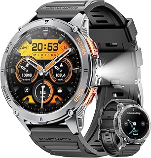 GPS Smartwatch Uomo, 1.43" AMOLED Militare Orologio Smart Watch con Chiamate Bluetooth, IP68 Impermeabile, 170+ Modalità Sportive Fitness Tracker con Sonno/Cardiofrequenzimetro per iOS Android