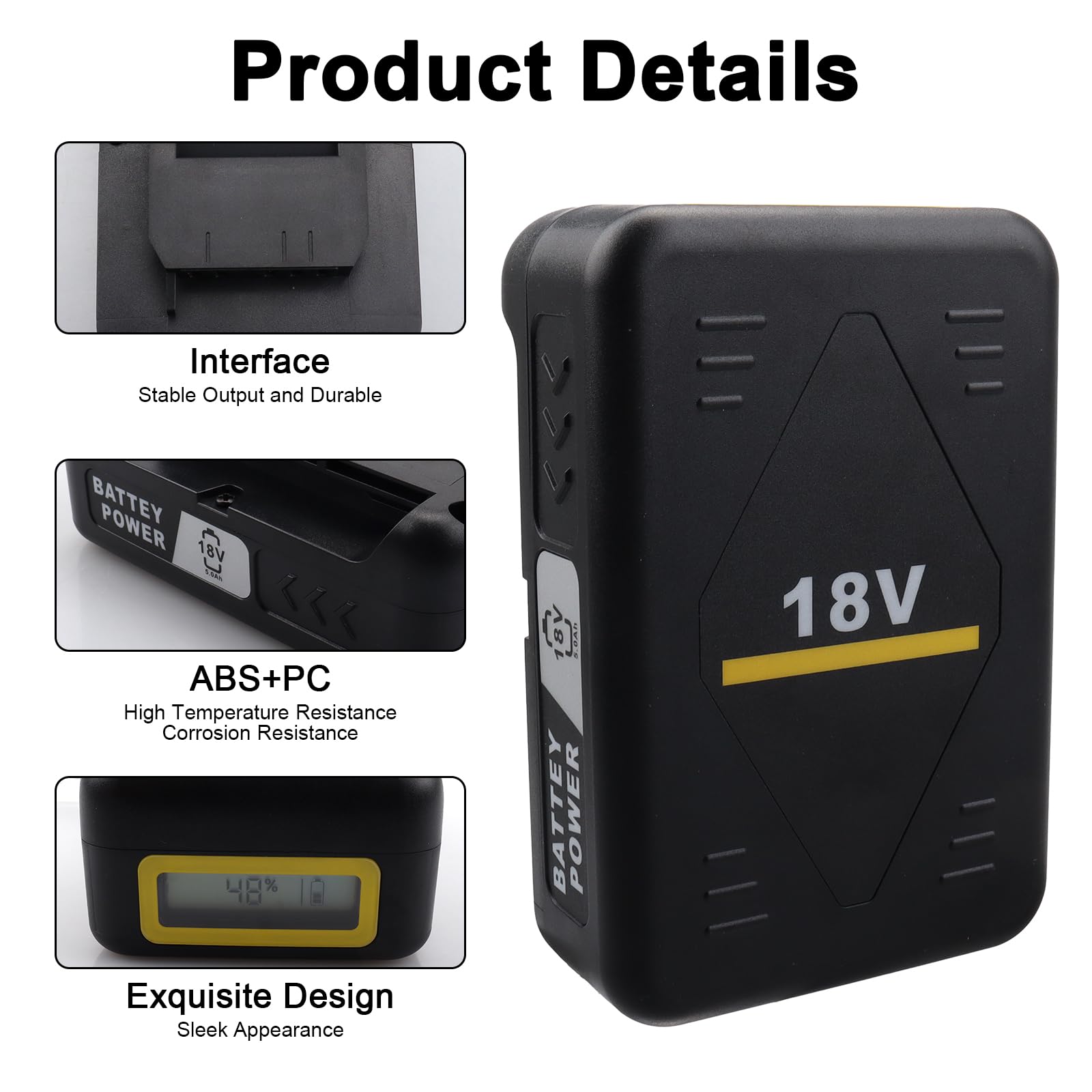 18 V 5000 mAh Ersatzakku für Kärcher Battery Power 18/50, 5 Ah Lithium-Ionen-Akku, kompatibel mit Allen Elektrowerkzeugen der Kärcher 18 V-Serie im Haus und Garten