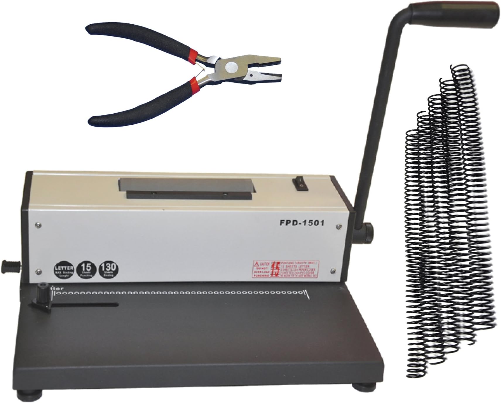 Coil Spiral Binding Machine,Electric Insert Metal Spiral Binder,Pliers+300 Coils Bundle