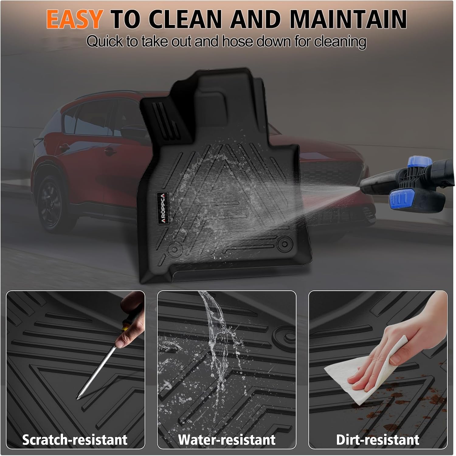 All Weather Floor Mats Cargo Liner with Backrest Mat for 2026 Mazda CX-5/CX5, TPE Rubber Liners Full Set wih Door Sill Protectors Automotive Mats for Mazda CX5 2026 Accessories