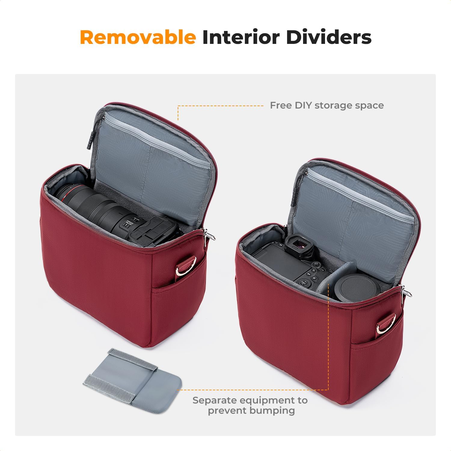 K&F CONCEPT Camera Sling Bag Small Crossbody Camera Case DSLR/SLR/Cute Compact Shoulder Photography Bags for Photographers - Image 4