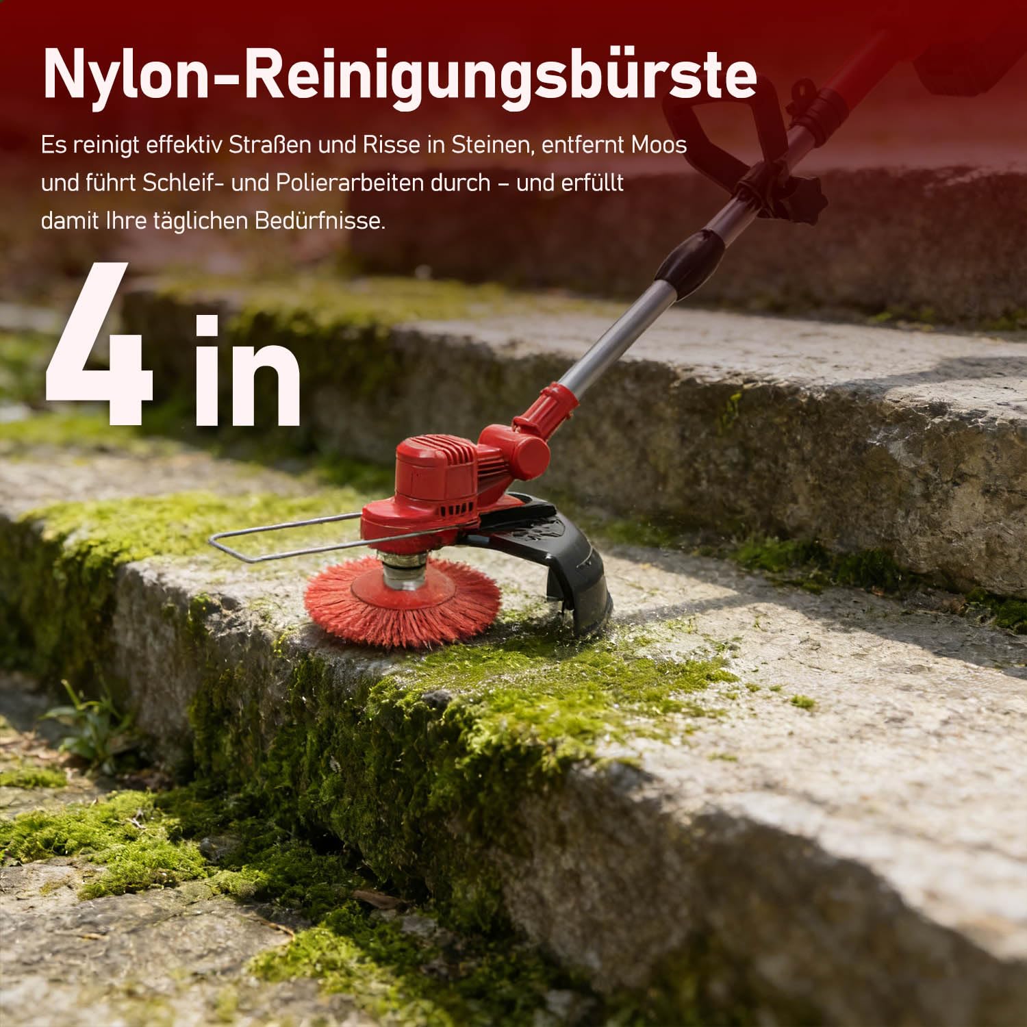 Rasentrimmer mit Akku und Unkrautbürste, 21V Akku Freischneider für Makita Akkus, 6-in-1 rasentrimmer, Freischneider Akku 20000U/min – für Dickicht und hohes Gras