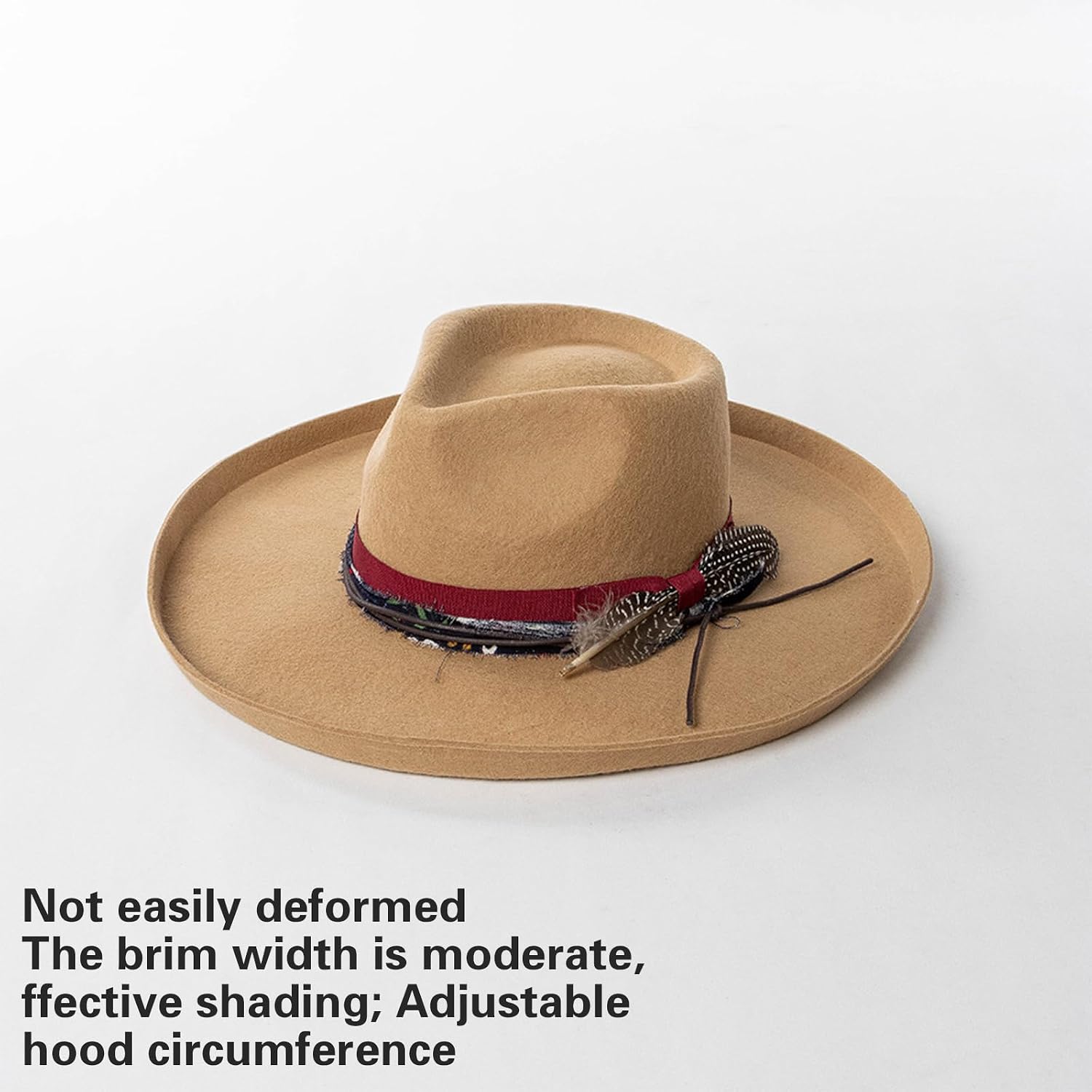 Elegant Homburg Wool Hat with Exotic Ribbon Wide Brimmed Surprise Gifts Wool Gifts for Father Uncle Fedoras Hats