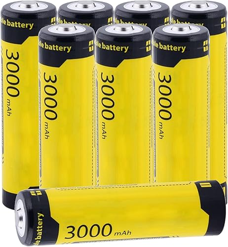 XXXPOWERXXX Paquete de 8 baterías recargables de 3.7 V de alta capacidad con botón superior
