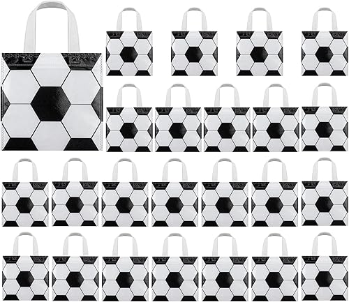 Miniatura 1 de MIMIND 24 bolsas de béisbol no tejidas para recuerdos de fiesta con asas de 7.8 x 7.8 pulgadas, bolsas de regalos de fiesta de béisbol, bolsas de