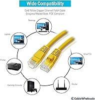 Vista 42 de CableWholesale Cable Ethernet Cat6, 24AWG, conector de placa dorada RJ45, 4 pares de cobre trenzado, par trenzado sin blindaje (UTP), cable de Blanco