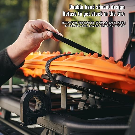 Off-Road Traction Boards, 2 Pcs Recovery Track Traction Mats, Recovery Tracks for Sand Mud Snow Track Tire Ladder, Tire Traction Pads for RV Truck SUV Dark Orange