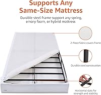 Vista 3 de Yaxa Basics - Base de cama tipo somier inteligente, base de colchón de 5” de alto, montaje fácil sin necesidad de herramientas, tamaño queen, 79