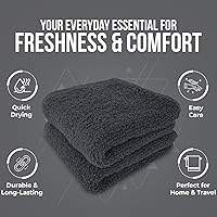 Vista 221 de DAN RIVER Juego de 4 toallas de baño, 27 x 54 pulgadas, 100% algodón, más grandes y ligeras, de secado rápido, súper suaves y absorbentes, toallas