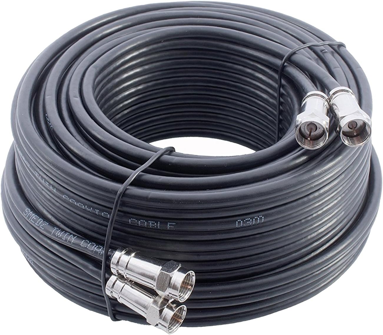 15m Black Twin Satellite Cable Extension Kit For Sky+ , HD , Allows You To Relocate Your Existing Box , Kit Consists Of 15m Sky Double Coax , 15 x Cable Clips , 4 x F-connectors , 2 x F-connector Couplers