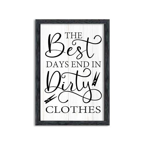 AuraPeak Laundry Room Decor Wall Art, Black, 16"×11"