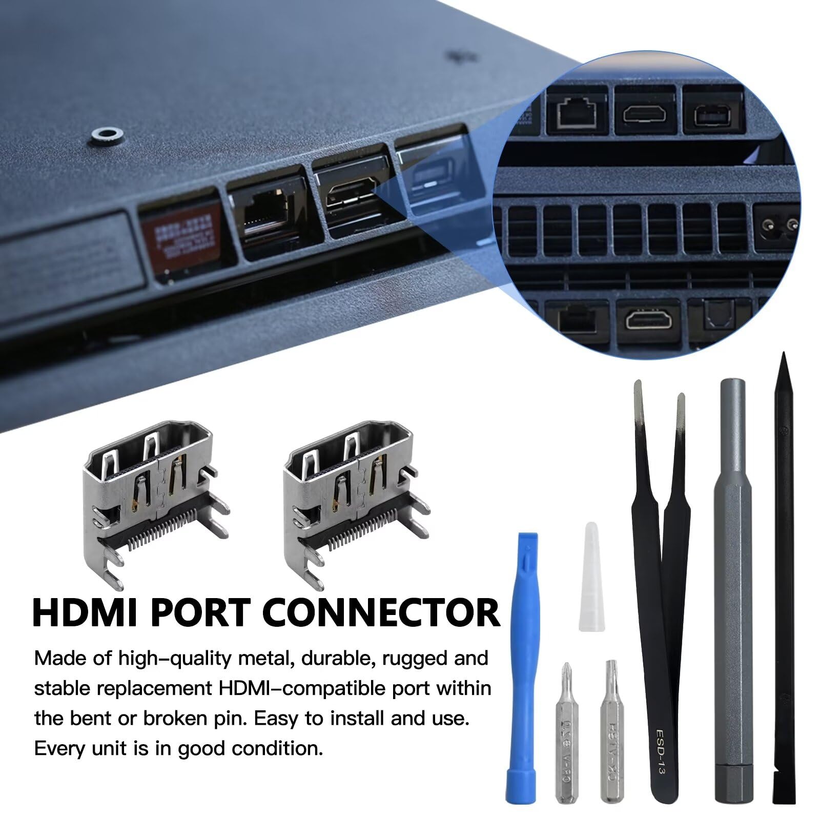 プレステ4 New Version Display Socket Interface Jack Connector Repair Kit for