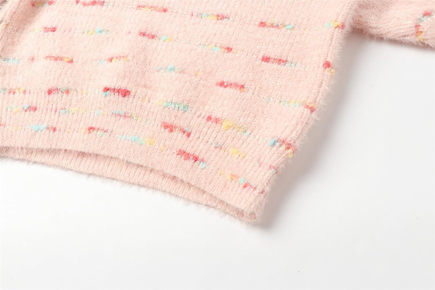 Mud Kingdom Girls Fuzzy Sweater Pullover Colorful Stripes Fashion Knitwear for Toddler Casual - Image 5