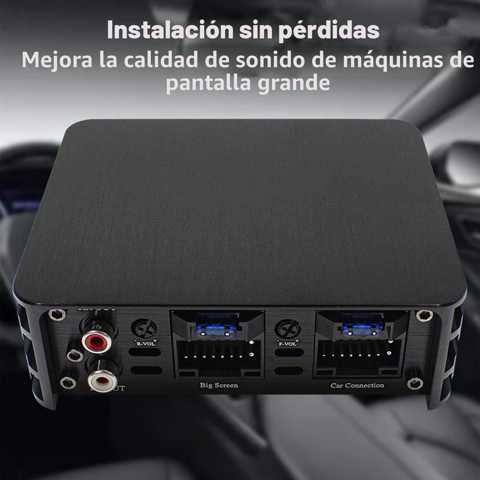 Luocute Mejora de Calidad de Sonido Amplificador de Automóvil de 320W DSP, Amplificador de Altavoces de Automóvil de Aleación de Aluminio de Clase AB para Pantalla Grande con Amplificador (4 Canales)
