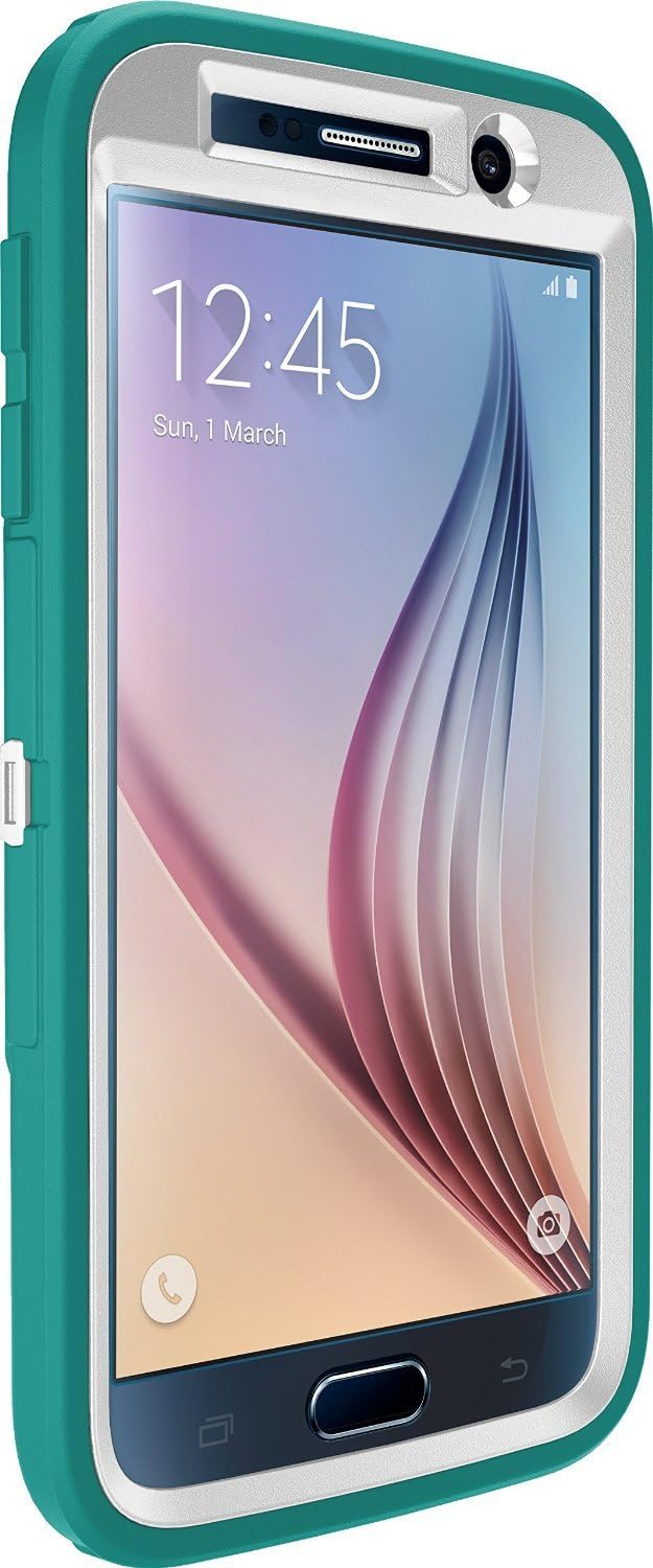 Otterbox Defender Series Case for Samsung Galaxy S6, Retail Packaging, White/Light Teal Blue
