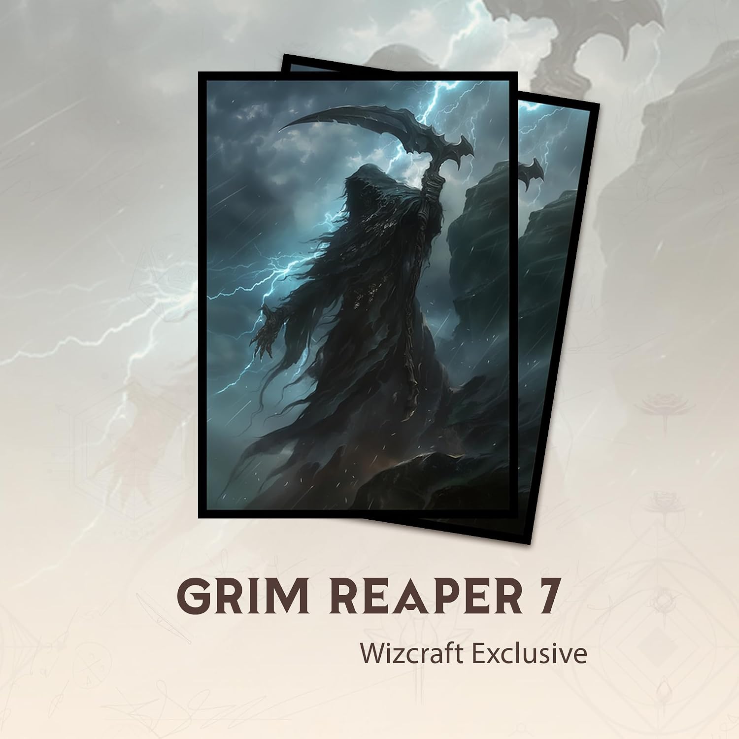 Grim Reaper 7 MTG Card Sleeves (Smooth) - 104 Count Standard Size TCG Sleeves - Compatible with Magic The Gathering - Double Sleeving - Original Art Design