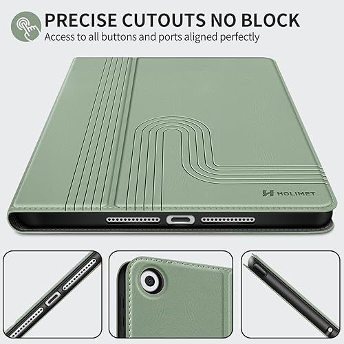 Miniatura 4 de H HOLIMET Funda para iPad de 9 generación de 10.2 pulgadas 2021 iPad de 8 7 generación 20202019 con soporte para lápices, piel vegana, apagado