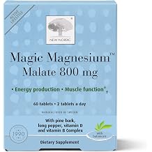 New Nordic Magic Magnesium Malate, 800 mg Maximum Absorption Tablets with Pine Bark & B-Vitamins, Energy Production and Muscle Function for Women & Men, 60 Tablets