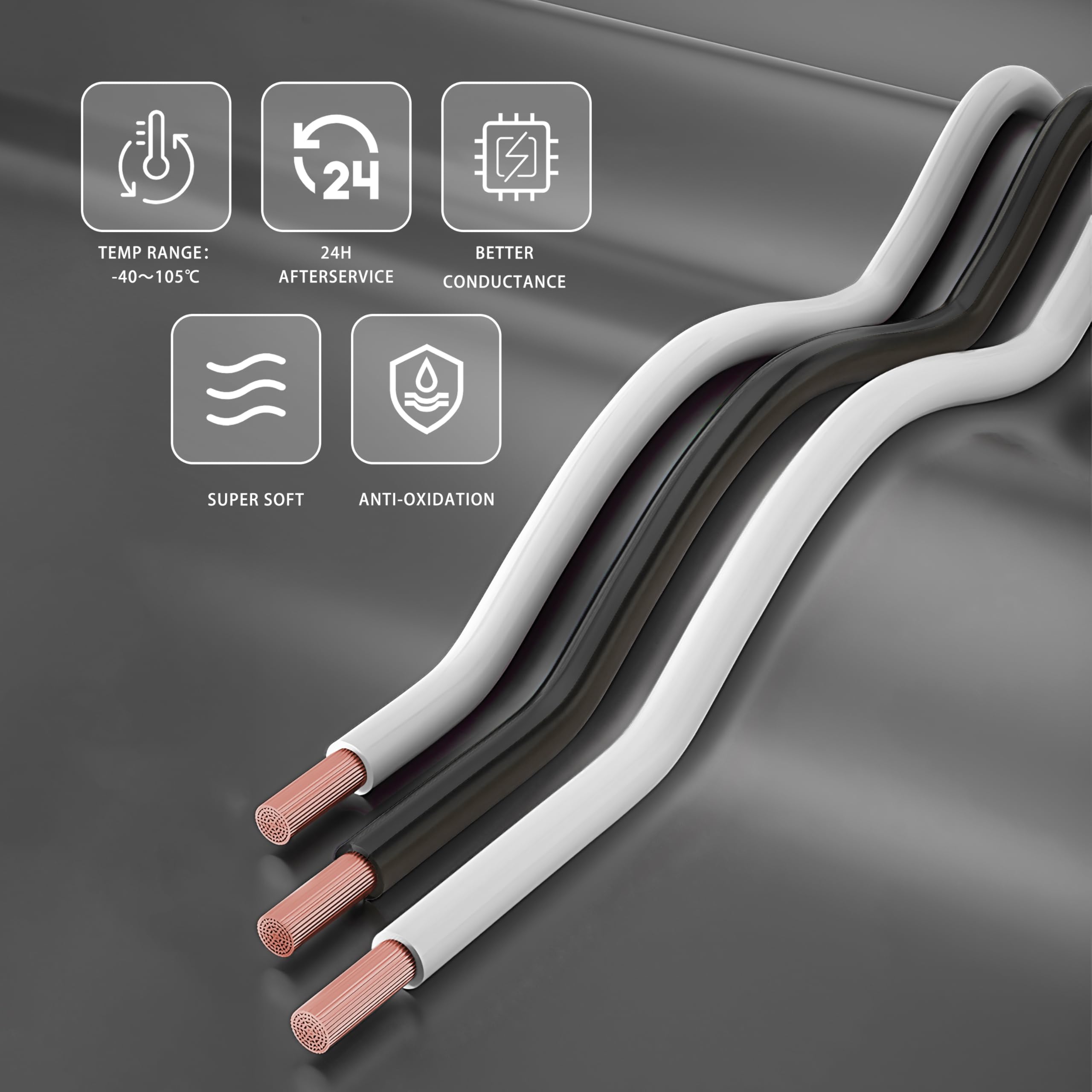5-adriges Kabel 14 AWG, 2 M – 5x2 Mm², Verzinntes Kupfer, PVC-Mantel, Schwarz