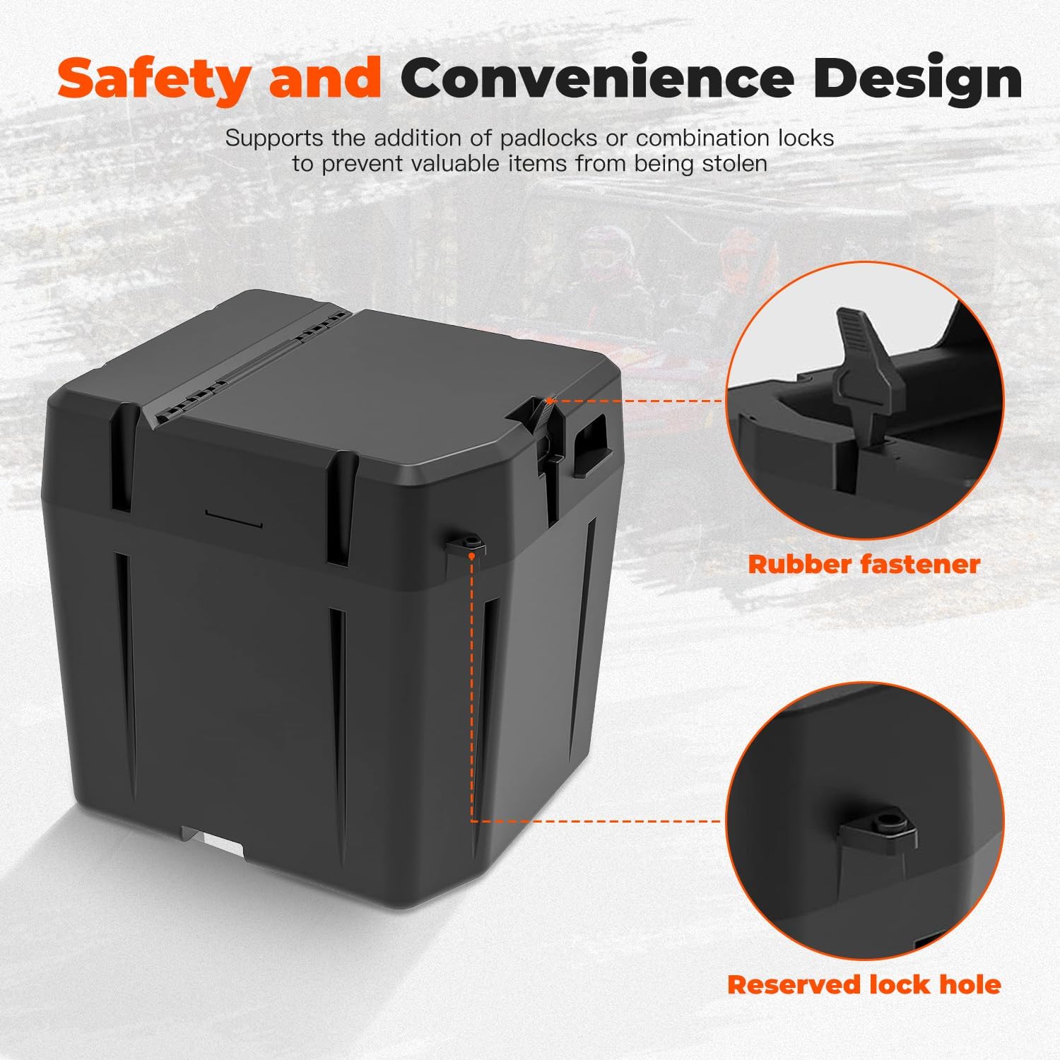 Under Seat Dry Storage Box for Polaris Ranger XP 1000/Crew | 2018-2026, Poly Waterproof, Lockable, Underseat Dual Storage Bin, Compatible with 2018-2025 Ranger XP 1000