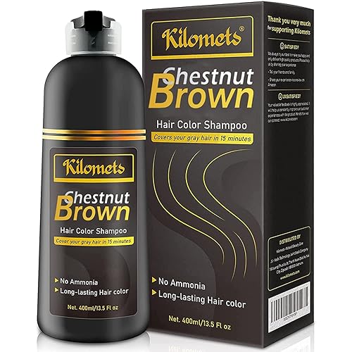 Miniatura 15 de Champú de tinte para el cabello negro de 13.5 fl oz, cobertura 100% de las canas en minutos, sin amoníaco, cubierta de champú para cabello gris