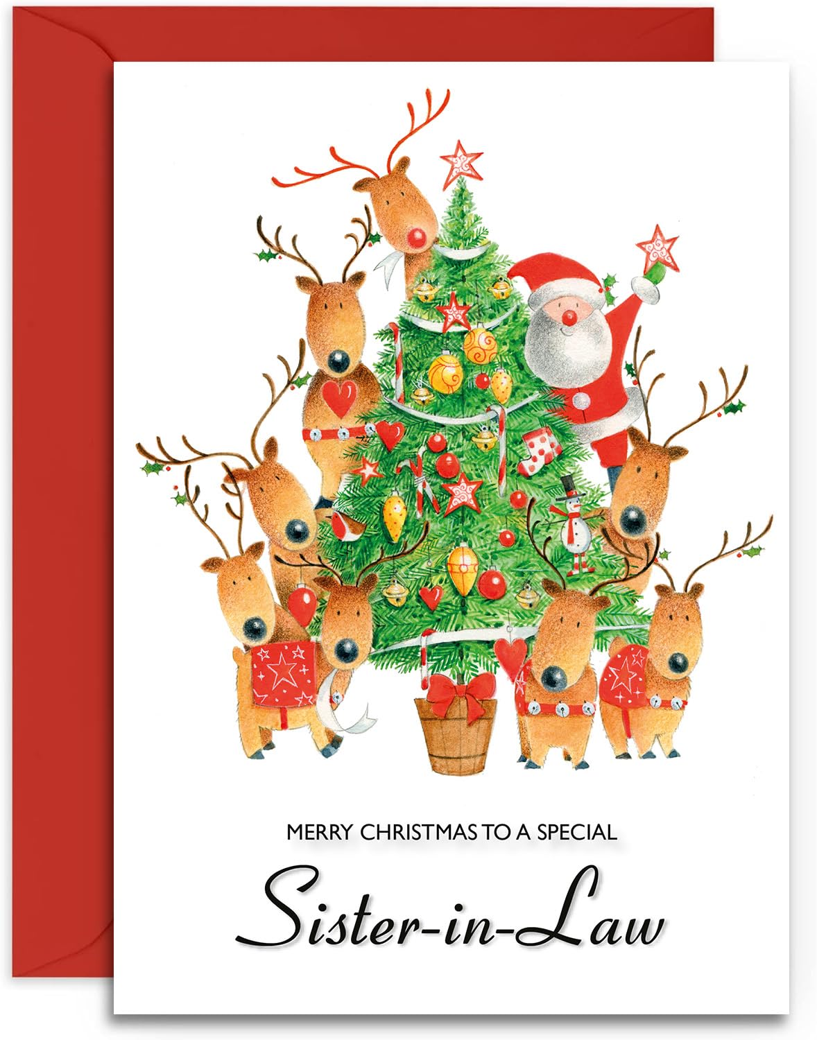 Olivia Samuel Weihnachtskarte Für Sohn & Verlobte – A5, Glänzend, Mit Umschlag, Fröhliches Design