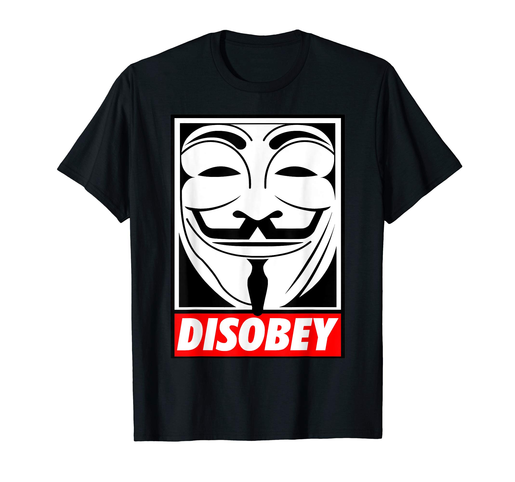 Justice Tee's 4 AllDisobey Big Face Anonymous Anon T-ShirtOEKO-TEX STANDARD 100