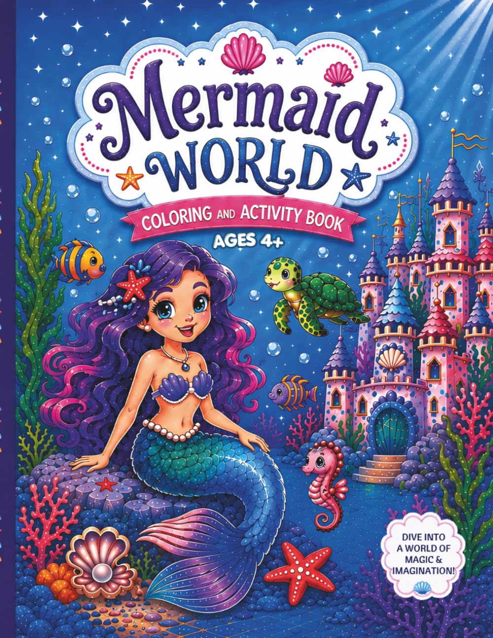 Mermaid World Coloring and Activity Book